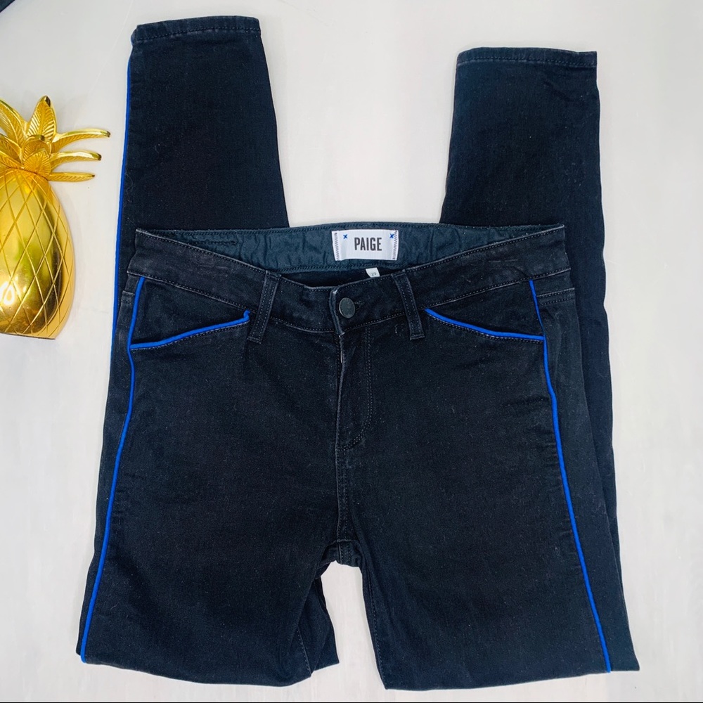 PAIGE Black Velvet Skinny Denim Jeans Size 29 - Picture 11 of 13
